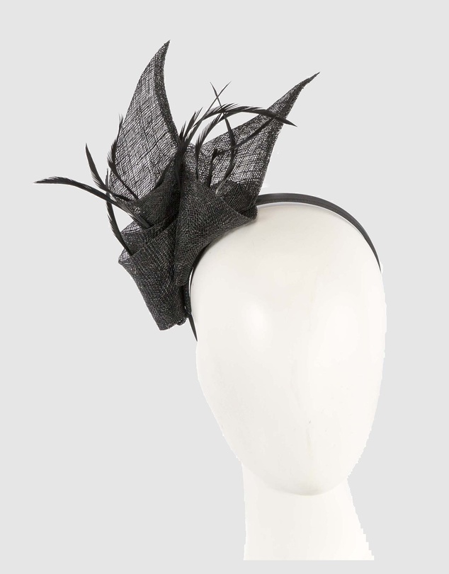 Max Alexander - Sinamay Black Racing Fascinator