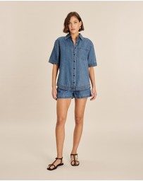 AERE - Kyra Denim Twill Oversized Shirt
