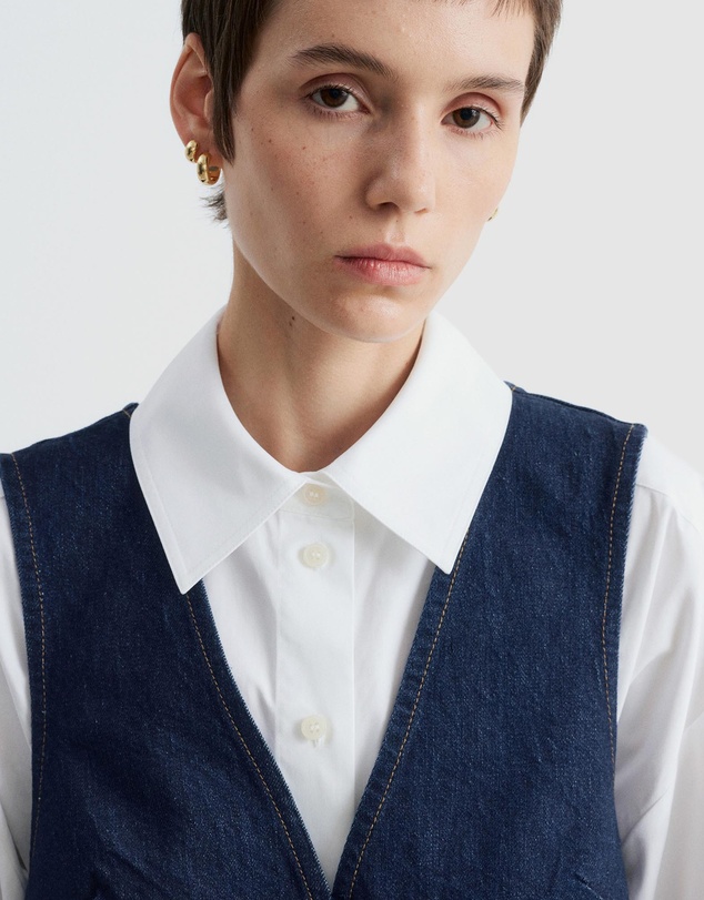 & Other Stories - V-Neck Denim Mini Dress