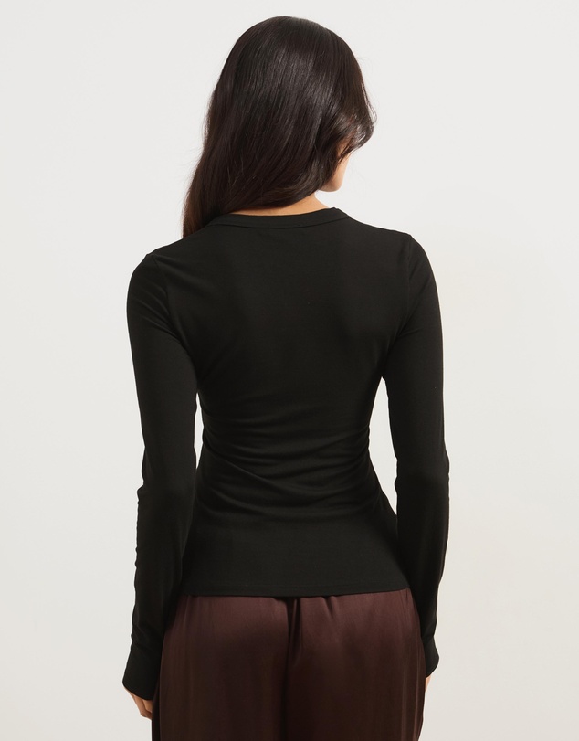 Atmos&Here - Tilly Asymmetrical Button Through Jersey Top