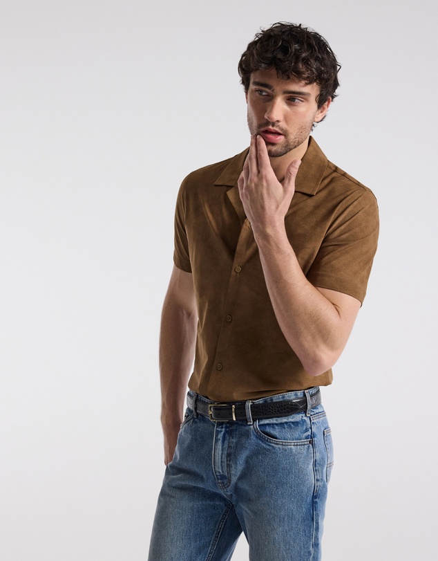 Calibre - Performance Cuban Collar Shirt Tan