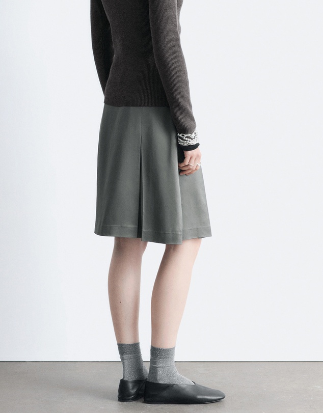 & Other Stories - Pleated Knee-Length Satin Skirt