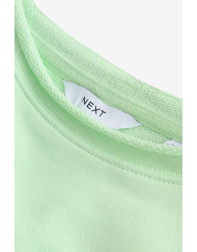 NEXT - Raw Hem Detail Washed 100% Cotton Crew Neck Sweatshirt