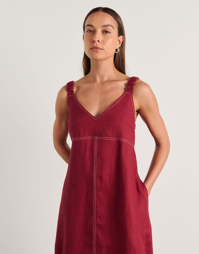 Jag - Sara Linen Midi Dress