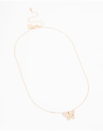 Lovisa - Gold Plated Cubic Zirconia Butterfly Necklace