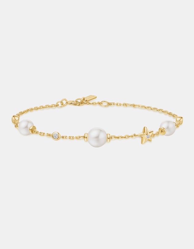 Ania Haie - Ania Haie Gold Pearl and Star Station Bracelet