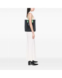 Pre-Loved by Azura Reborn - Pre-Loved Grained Leather and Haymarket Check Coated Canvas Reversible North South Tote
