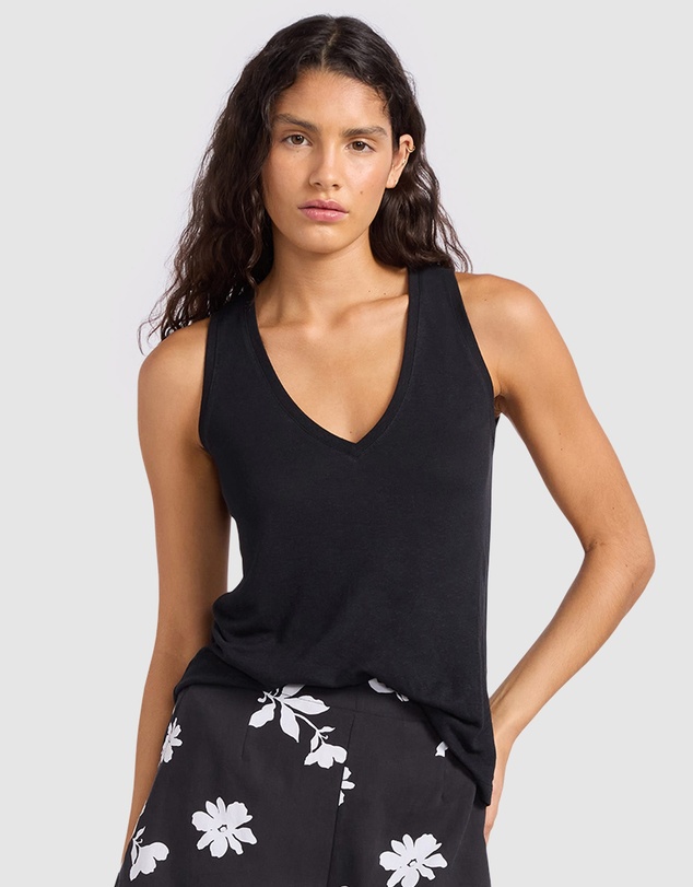 Seafolly - Slub Linen V Neck Tank Top