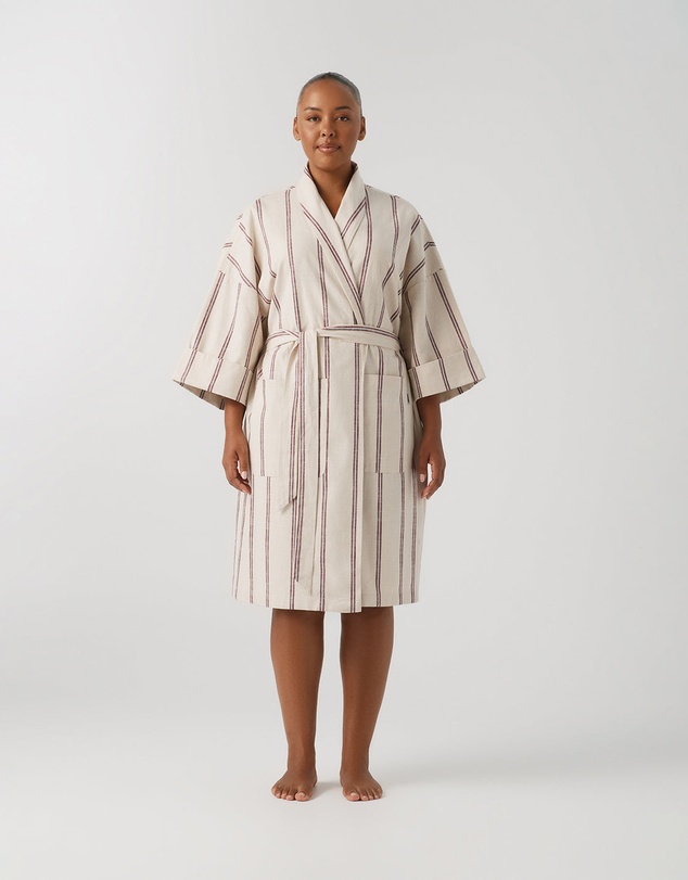 Hommey - Striped Ramie Robe