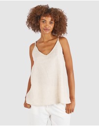 CAMIXA - CAMI-V linen Camisole Top