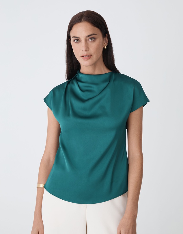 Forcast - Zafina Pleated Draped Top