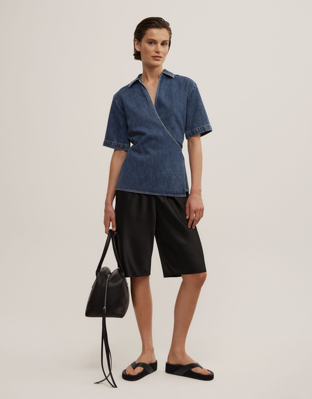 Witchery - Wrap Denim Short Sleeve Shirt