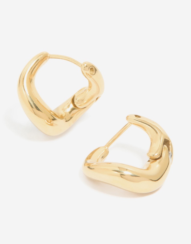 Lovisa - Waterproof Gold Plated Stainless Steel Bendy Metal Hoop Earrings