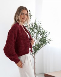 Esther & Co - Dorine Cardigan - Wine