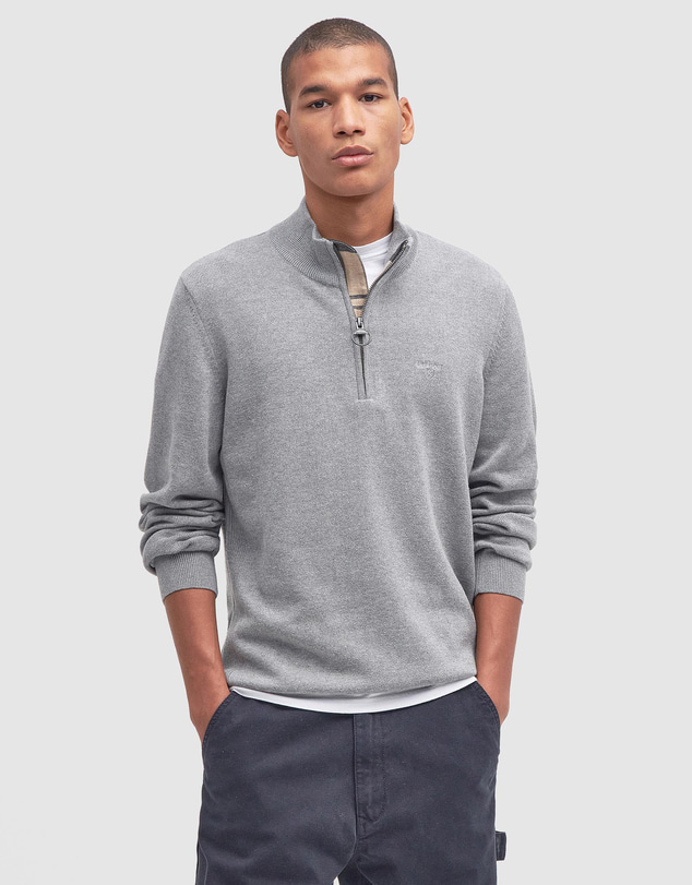 Barbour - Cotton Half Zip Knitted Jumper