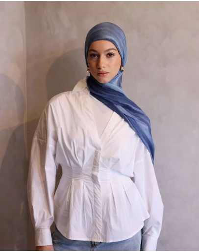Mod Squad - Printed Rayon Hijab - Aqua Marble