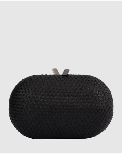 Olga Berg - Lucia Woven Oval Clutch