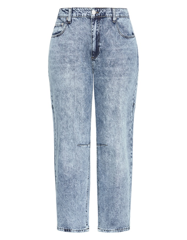 City Chic - Plus size Harley Fit Brooke Barrel Leg Jean - stone wash