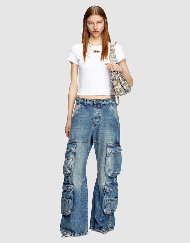 Diesel - Slim Fit T-Shirt with Cut-Out Oval D