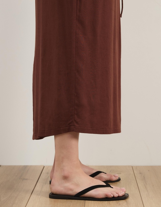 Atmos&Here Curvy - Tenley Linen Blend Midi Skirt