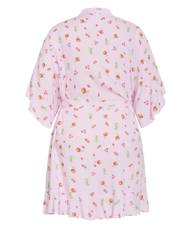 City Chic - Kitty Berry Print Sleepwear Kimono