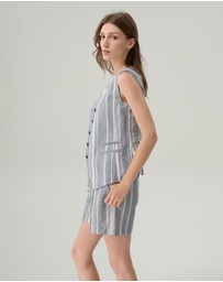 IDA+S - Joan Striped Linen Vest