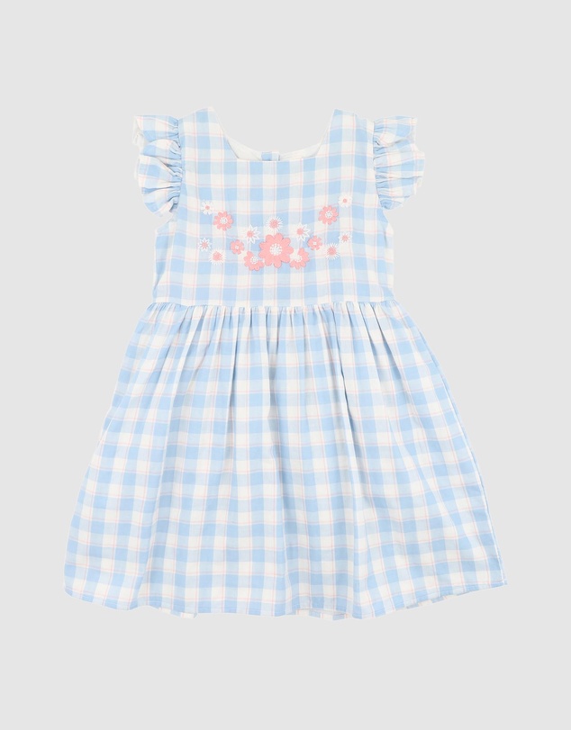 Bebe by Minihaha - Bonnie Check Organic Embroidered Dress - Kids
