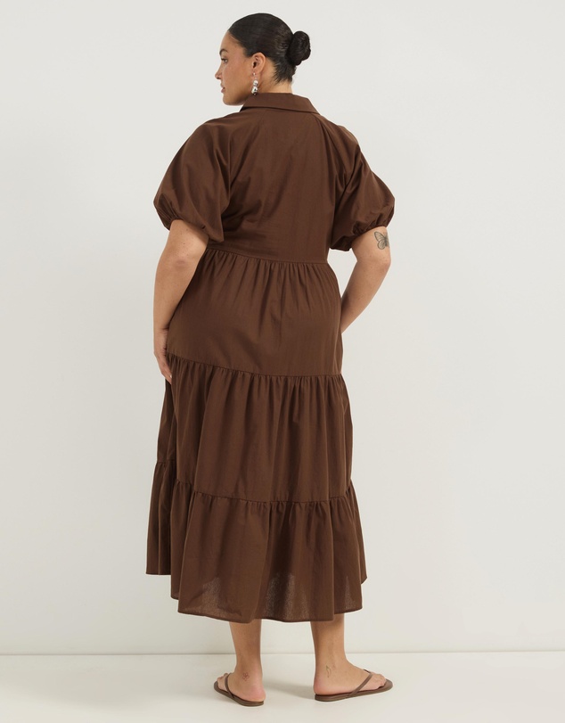 Atmos&Here Curvy - Alexis Tiered Button Through Midi Dress