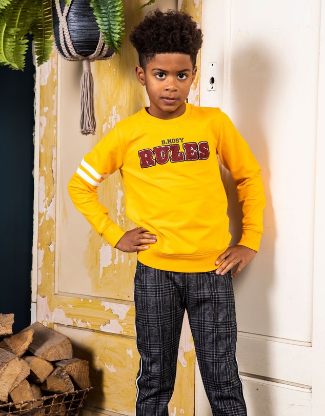 B.Nosy - Check Pants with Contrast Tape - Kids-Teens