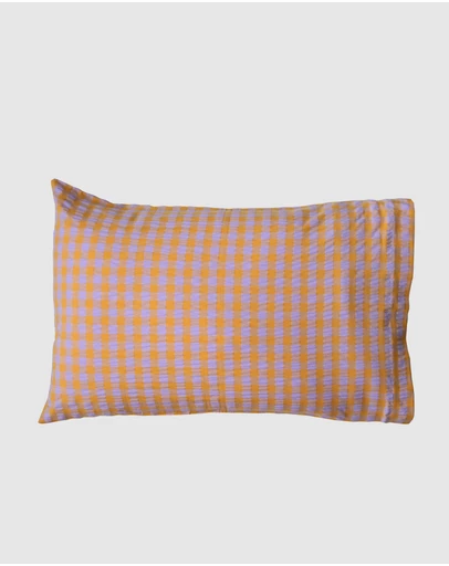 Mosey Me - Kumquat Bloom Seersucker Standard Pillowcase Set