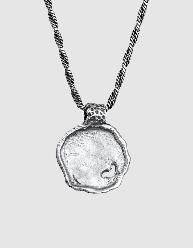 Kuzzoi - ICONIC EXCLUSIVE - Ancient Coin Pendant Necklace in Oxidised 925 Sterling Silver