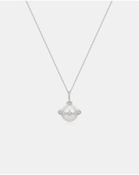 Ania Haie - Silver Shell Pearl Halo Evil-Eye Necklace