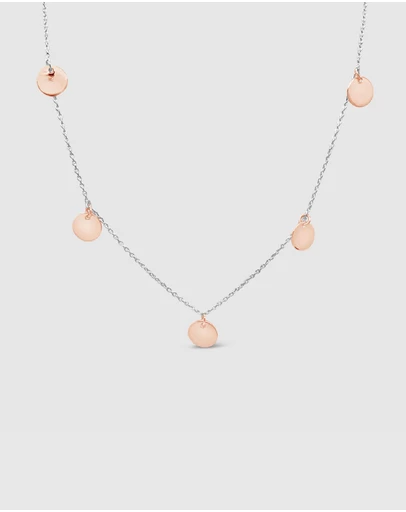 Ichu - Rose Gold Multi Disk Necklace