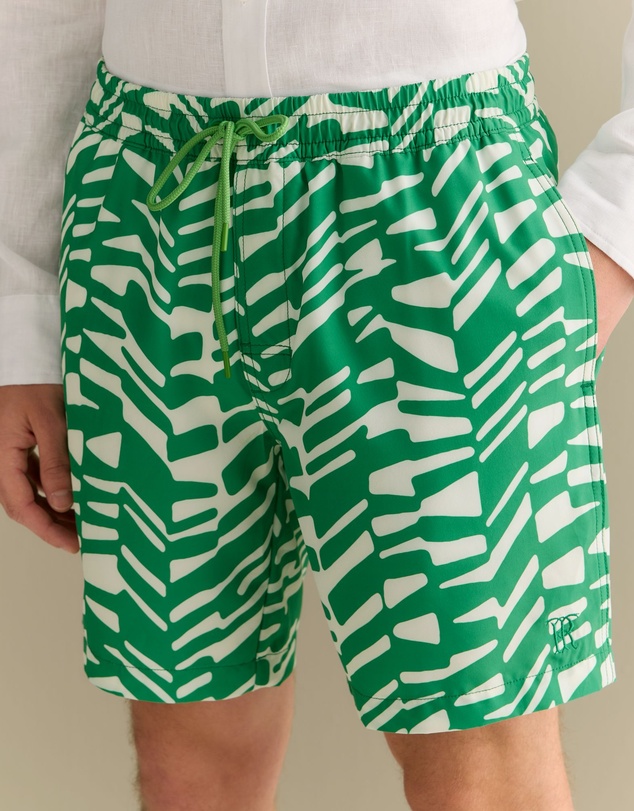 Trenery - Abstract Geo Swim Short in Billiard Green