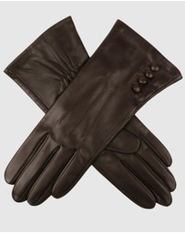 DENTS - Touchscreen 3 Point Silk-Lined Leather Gloves with Buttons