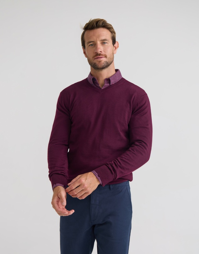 Oxford - Basic V-Neck Pure Wool Pullover