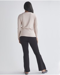 Angel Maternity - Monique Long Sleeve  Nursing Petal Top -Blush Pink