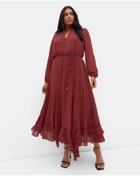 City Chic - Yasmine Long Sleeve Maxi Dress