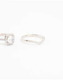 Lovisa - Silver Pointed & Halo Ring Pack
