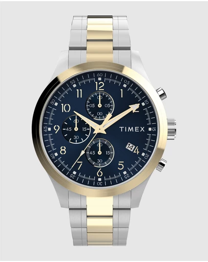 TIMEX - Men's Dress Chronograph 43mm Stainless Steel Bracelet Watch