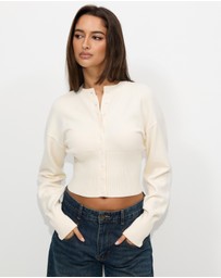 Dazie - Mira Cinched Waist Button Up Cardigan