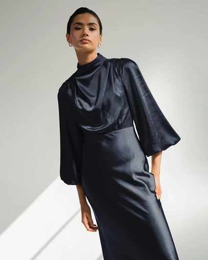Forcast - Whitney Satin Cowl Neck Dress