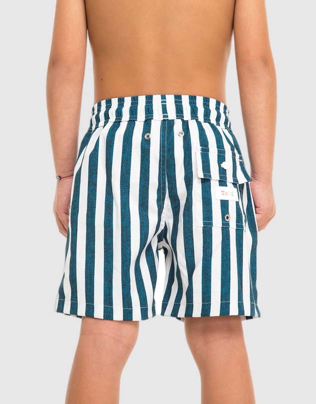 Tolu Australia - Boys Swim Shorts With Navy Blue Stripes