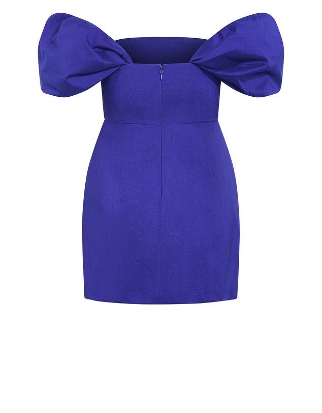City Chic - Elyse Off Shoulder Mini Dress - ultra blue