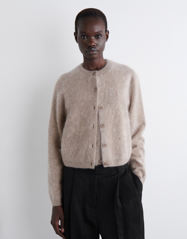 COS - Brushed-Cashmere Crew-Neck Cardigan