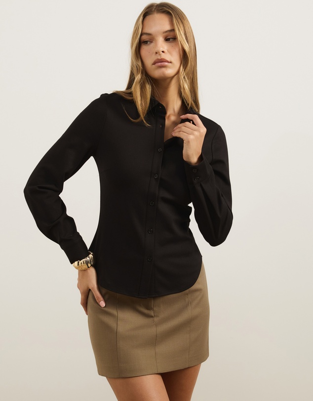 Atmos&Here - Rea Fitted Long Sleeve Ponte Shirt