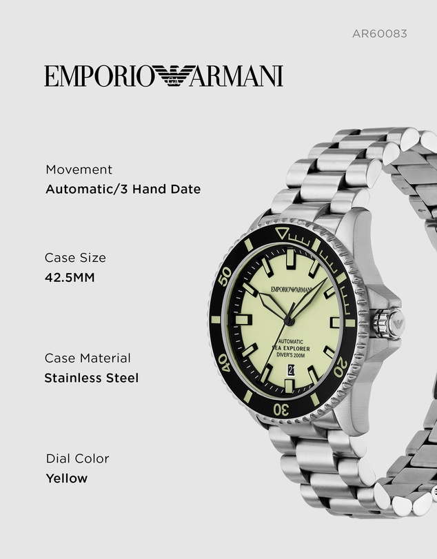 Emporio Armani - Silver Tone Automatic Watch