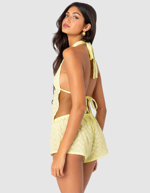 EDIKTED - Cayenne Eyelet Split Front Top
