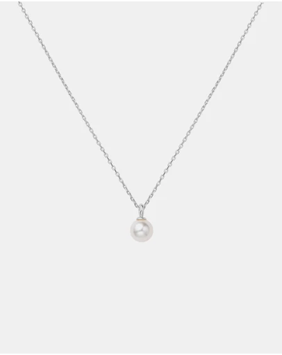 Ania Haie - Ania Haie Silver Pearl Drop Pendant Necklace