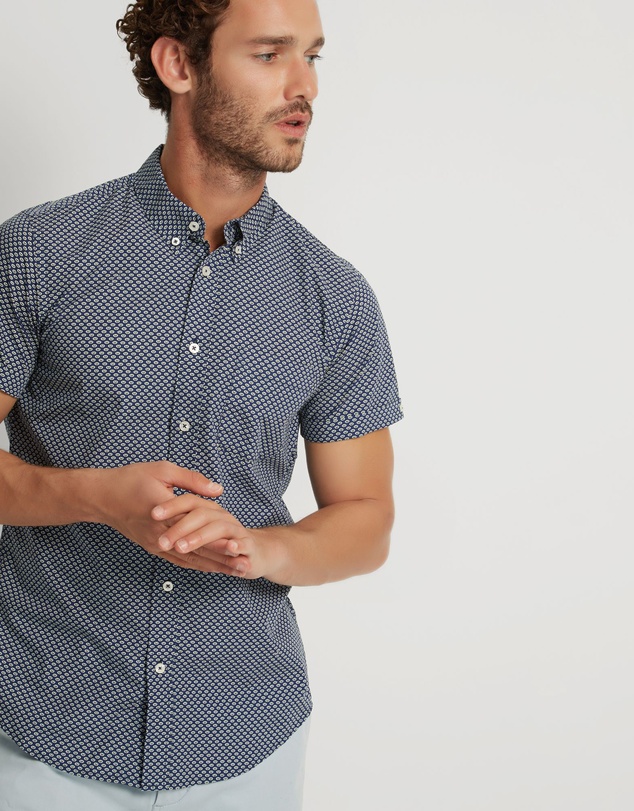 Oxford - Tottenham Cotton Printed Short Sleeve Shirt